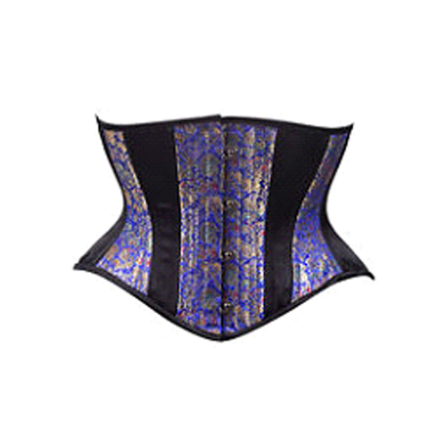 Short Royal Blue Brocade Corset